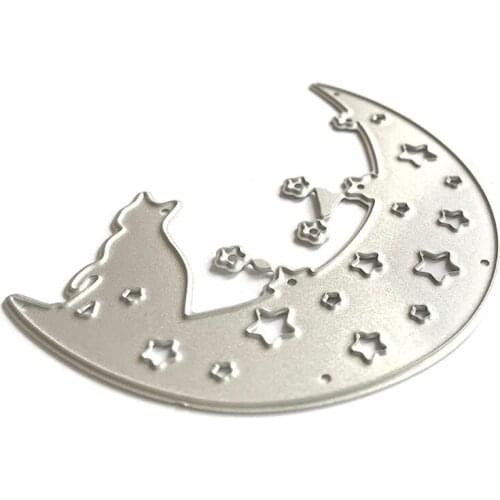 Halloween Cat Moon Metal Cutting Dies Stencil DIY Scrapbooking Album Paper Card Template Mold Embossing Decoration