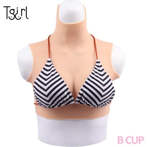 Tgirl B Cup Soft elastic cotton filled Breast Forms Mastectomy Boob Prosthesis Transvestite