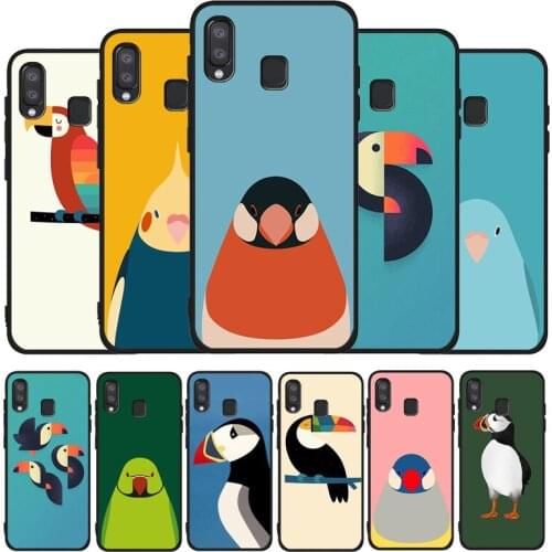Chubby Cockatiel black soft phone Case For Samsung A10 20 30 40 50 30S 50S 60 70 M10 M30S M40 A31 51 71 A20E A10E A21S