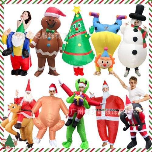 Inflatable Mascot Costume for Christmas Carnival Party Turkey Elk Santa Claus High Quality Creative Party Props