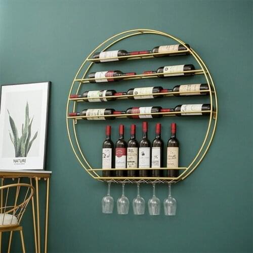 Wall Mounted Wine Rack round iron wine rack upside down wine glass rack restaurant decoration rack red wine display rack