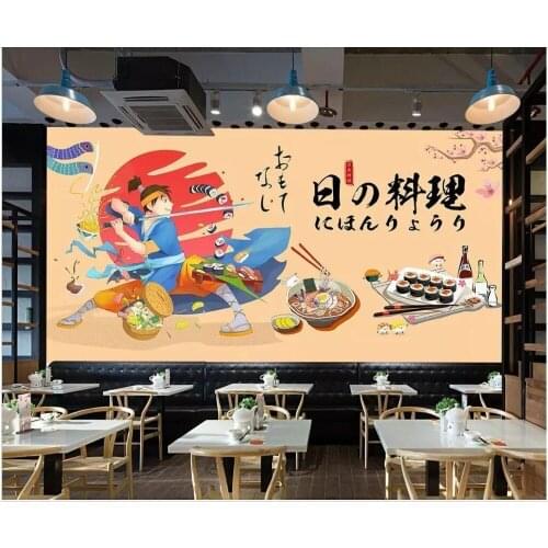 3d room wallpaper custom photo mural Japanese cuisine sushi salmon samurai catering decor 3d wall mural wallpaper for walls 3 d