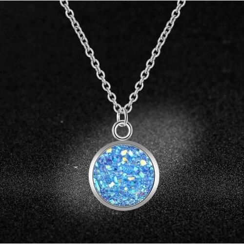 AAAAA Quality 100% Stainless Steel Shinning Resin Charm Necklace for Women Fashion Charm Necklaces Special Gift Wholesale