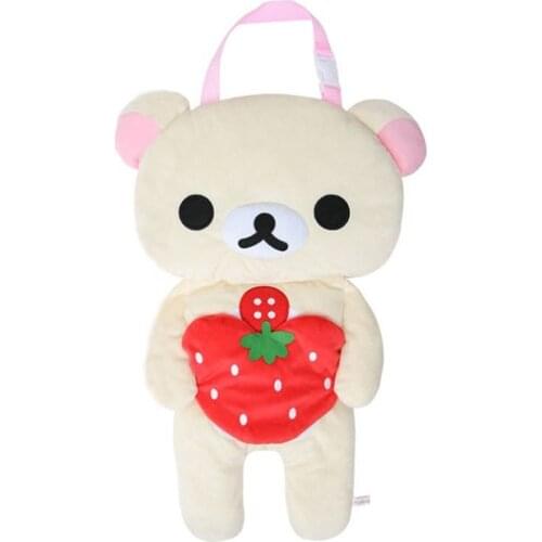 Rilakkuma Korirakkuma Bear Cake Baker With Strawberry Donuts Plush Car Seat Pillow Stuffed Touch Cover Auto Carseat Toy Doll
