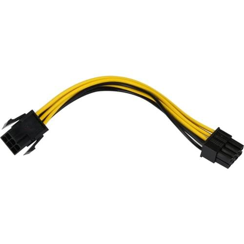 Video Card Splitter Extension Cable Connectors 6-pin to 8-pin PCI Express Power Converter Cable For GPU Video Card PCIE PCI-E