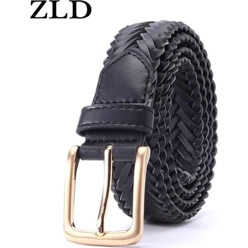 ZLD New fashion woven womens belt alloy pin buckle trend designer casual All-match ladies belts for jeans Modeling belts