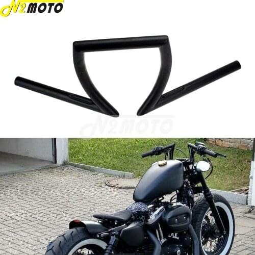 Custom 1 Inch 25mm Black Motorcycle Drag Handlebar Z-Bar for Harley Bobber Chopper Cafe Racer Custom