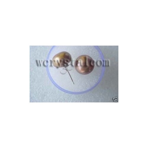 Genuine Chocolate Brown Pearl Stud Earrings s S925