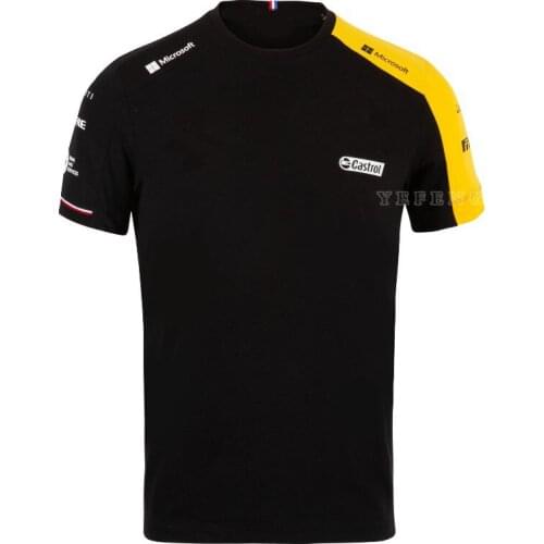 2019 Season F1 Car Fan Racing Team Black/Yellow Quick Drying Breathable Mens Round Neck Short Sleeve Cycling T-Shirt