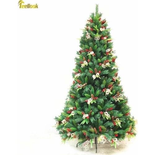 Teellook 1.2 m / 3.0 m PE + PVC encryption pine cone Christmas tree Christmas Hotel shopping mall home decoration