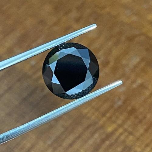 Classical Round Brilliant Cut Black Color 12mm 6 Carat Big Size Synthetic Moissanite Stone