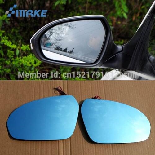 SmRKE 2Pcs For Hyundai Mistra Rearview Mirror Blue Glasses Wide Angle Led Turn Signals light Power Heating