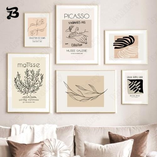 Modern Abstract Canvas Painting Flowers and Trees and Character Posters Wall Art Printd Decoration Wall Pictures for Living Room