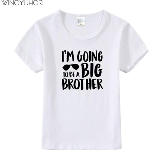 I'm Going to Be a Big Brother T Shirts Kids Boy 2020 New Summer Short Sleeve T-shirts Cotton Baby Children Clothing Tops