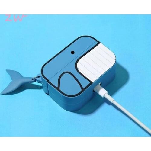 Fashion Cartoon Cute Whale Clownfish Suitable For Apple Airpods Protective Sleeve Cute Stereo Silicone Headset Cover Keychain
