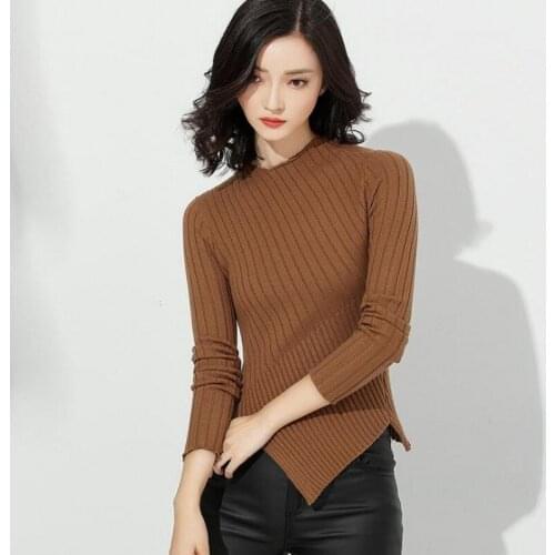 Women sweaters high quality autumn clothing for female fashion designer o-neck Irregular pullovers full sleeve knitted tops