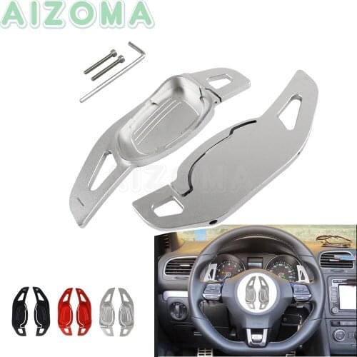 1 Pair Silver CNC Aluminum Car Sports Steering Wheel Shift Paddle Shifter Kit For Audi S3 S5 S6 SQ5 RS3 RS6 RS7 Gear Shift