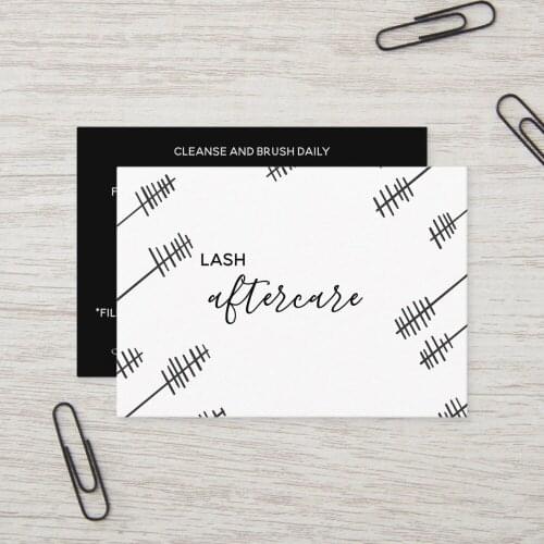 200Pcs Customizable Lashes Aftercare Cards Minimalist Loyalty Cards Feminine Watercolor Lashes Care 3.5" x 2.5"
