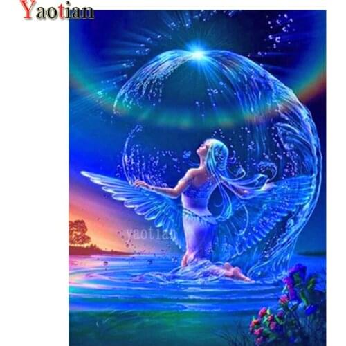 5D Diamond Painting Diamond Mosaic Angel Girl Seascape Fantasy Full Drill Square Round Diamond Embroidery Cross Stitch Kit Decor