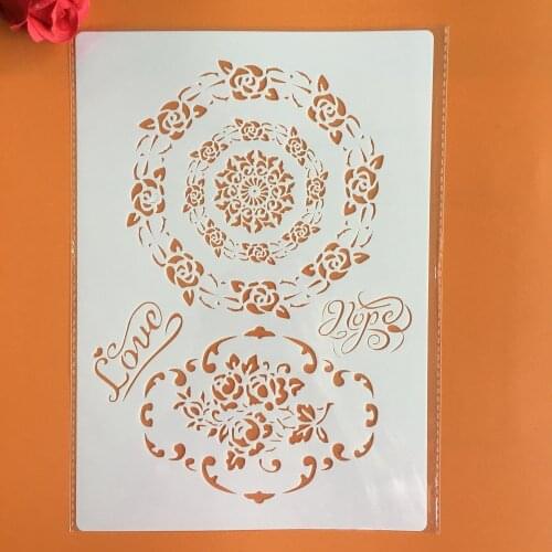 A4 29 *21cm DIY Stencils Wall Painting Scrapbook Coloring Embossing Album Decorative Paper Card Template mandala adult coloring