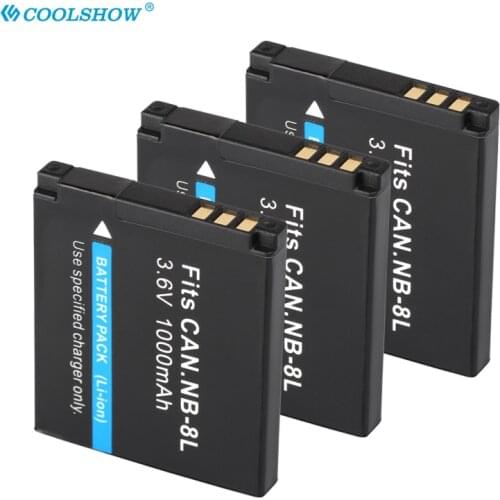Camera Battery NB 8L NB8L NB-8L for Canon PowerShot A3300 A3200 A3100 A3000 A2200 A1200 IS 1000mAh Batteries Accessories