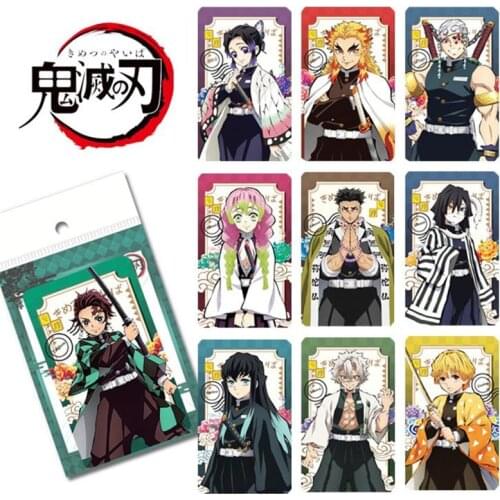 10Pcs/Set Demon Slayer Kimetsu No Yaiba Kamado Tanjirou Nezuko Photocard Anime Character Card Kids Gift Collection Set Toy Card