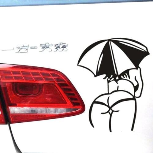 Car-Covers Sexy Woman Umbrella Car Sticker And Decal For Volkswagen Ford Focus Toyota Mazda 3 Peugeot 206 Passat B5 Ford Fiesta