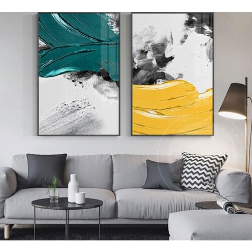 Nodic Abstract Paint Marks Canvas Painting Bright Colors Posters Wall Pictures for Living Room Decorative Oil Painting Home Deco