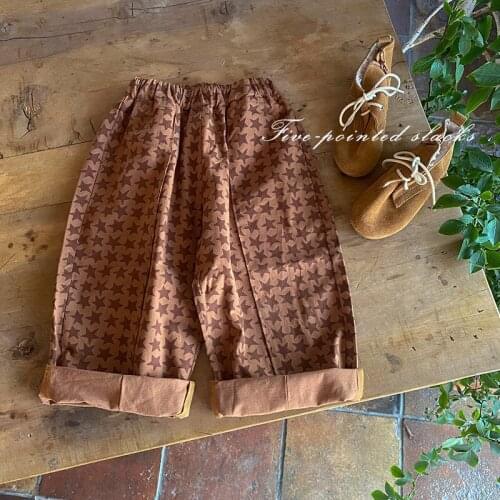 BOBOTCNUNU Kids Cargo Pants 2021 New Fashion Full Five-pointed Star Spring Autumn Long Pant Boys Girls Cotton Bottoms