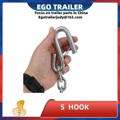 EgoTrailer D12mm 3500lbs S hook with spring trailer safety chain rope trailer RV parts accessories