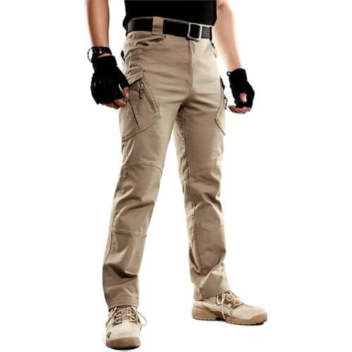 IX9 City Tactical Pants Mens Multi Pockets Cargo Pants Military Combat Cotton Pant SWAT Army Casual Trousers Hike Pants