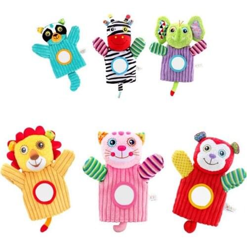 JOLLYBABY Baby Hand Puppet Plush Finger Doll Interactive Hand Toy Animal Glove Bite Pacification Artifact