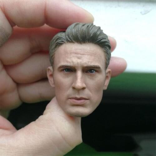 In Stock 1/6 Scale Male Figure Accessory Head Sculpt Model Captain Chris Evans Head Carved Model for 12 Inches Action Figure