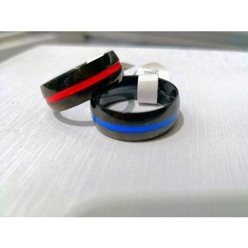 Mens firefighter Ring Stainless Steel Thin blue line Ring Top Quality red line rings drop shipping