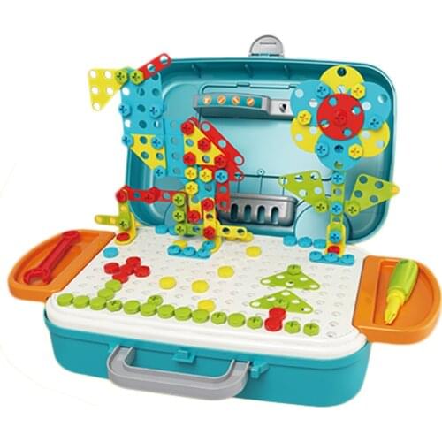 Puzzle Engineering Toys Set Handmade DIY Creative Mosaic Design Children Gift For Boys And Girls DiY 132PCS Plastic