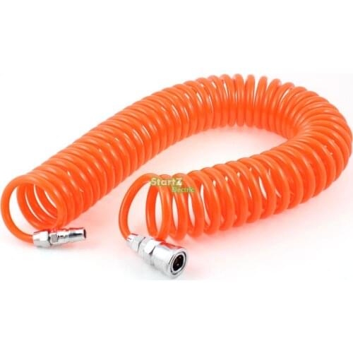 15M 49 Ft 8mm x 5mm Polyurethane PU Recoil Air Compressor Hose Tube Orange Red