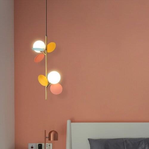 Nordic Style Multicolor Led Pendant Lights Creative Art Tree Design Living Room Kids Bedroom Bedside Decoration Light Fixtures