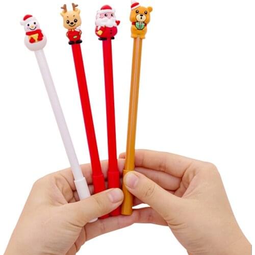 20pcs/lot Kawaii Cartoon Santa Claus Series design gel pen 0.35mm Black ink Students gift prize Office school supplies