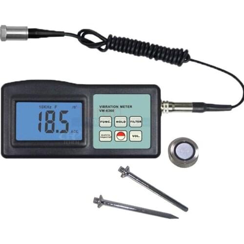 VM-6360 Handheld Vibration Meter Tester RS232C Interface Digital Vibrometer Electrical Rotating Machinery For Quality Control