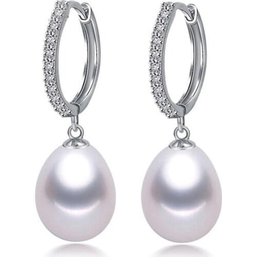 ZHBORUINI 2021 Pearl Earrings Genuine Natural Freshwater Pearl 925 Sterling Silver Earrings For Woman Fine Jewelry Drop Earrings