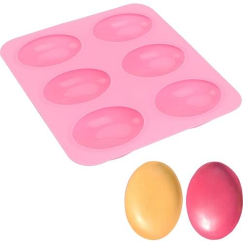 HOOMIN 6 Slots Silicone Soap Mould Bakeware Handmade Jelly Maker DIY Cake Decorating Baking Tool Oval Shape Fondant Cake Mold