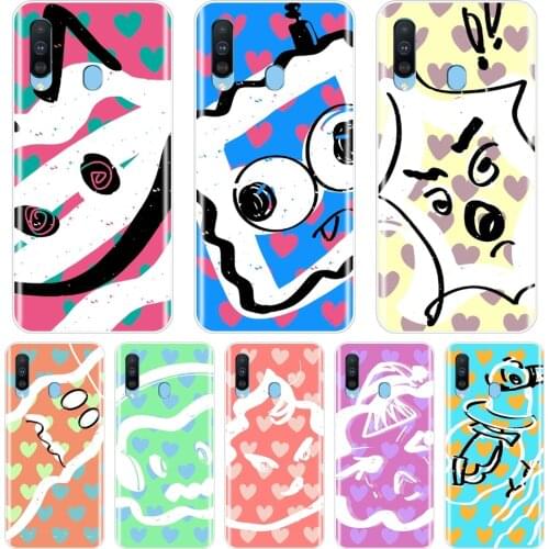 For Samsung Galaxy M10 M20 M30 M40 Phone Case Silicone Cartoon Heart Yellow Soft Back Cover For Samsung Galaxy M10 M20 M30 M40