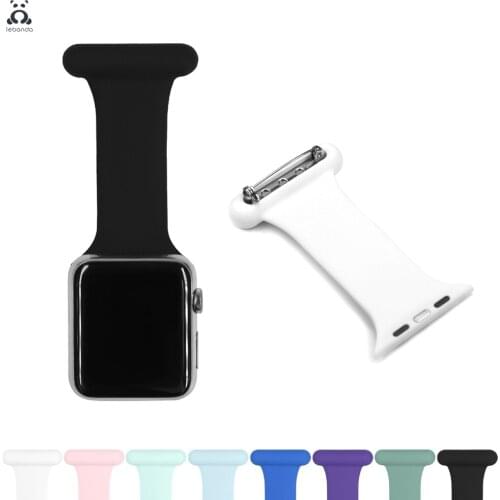 Doctor nurse brooch strap for Apple Watch series 7 6 SE 5 4 3 2 easy hook silicone bracelet strap safety pin style for iWatch