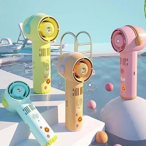 Cute Bladeless Fan Water Spray USB Rechargeable Standing Fan Portable Humidifier Fans Desktop Hand held Ventilador Vaneless New