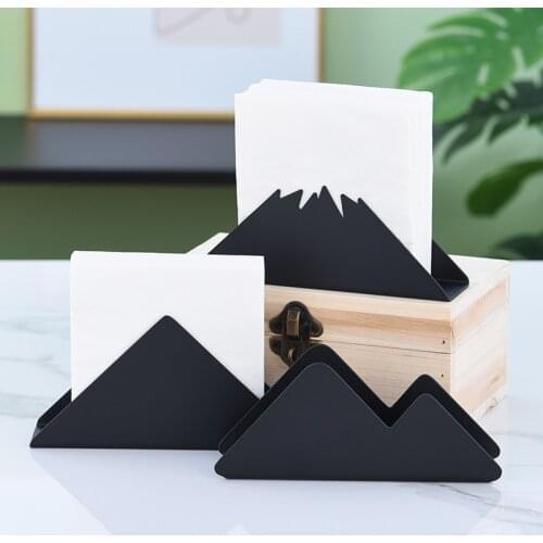 Snow Mountain Home Paper Rack Iron Art Tissue Rack Car Home Triangle Shape Tissue Box Container Towel Napkin Holder Metal