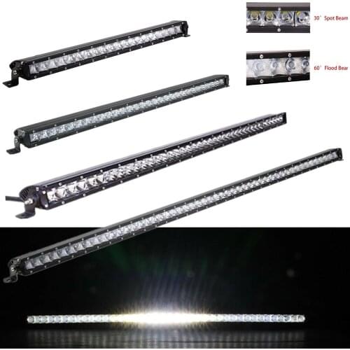 Slim Single Row LED Work Light Bar 3D 100W 150W 200W 250W Spot Flood Combo Beam Off Road 4x4 4WD Car 21 31 41 51Inch
