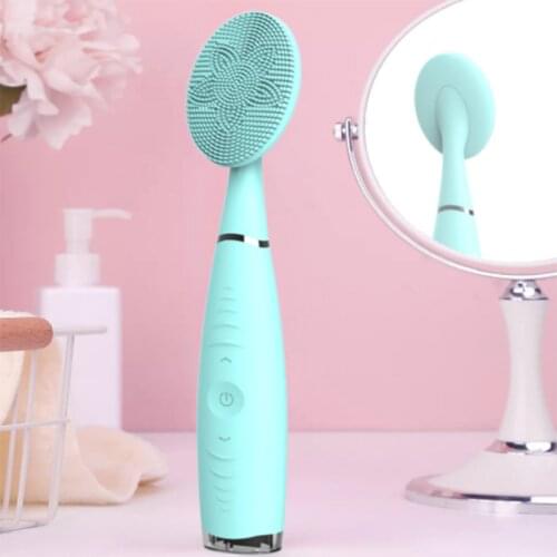 Sonic Facial Cleansing Brush Vibration Mini Face Cleaner Silicone Deep Pore Cleaning Electric Waterproof Massage