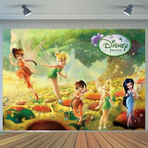 Spring Forest Winged Elf Cartoon Background Girl Birthday Party Decoration Photography Studio Photo 3D Digital Backdrop Cloth