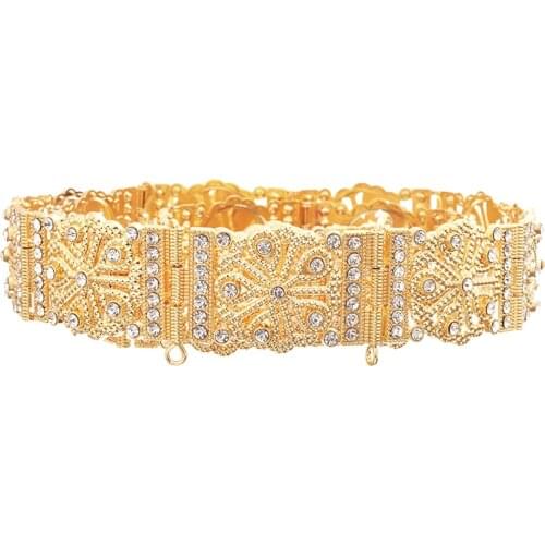 Morocco Caftan Belt Women Gold waist chain Hollow Out Arabesque Ethnic Wedding Body Jewelry Elegant Bridal Gift Wholesale