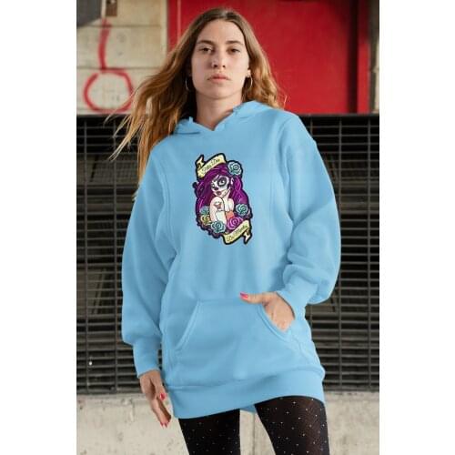 Angemiel Purple Wear Hair Meksikalı Women Blue Dress Sweatshirt Tunik